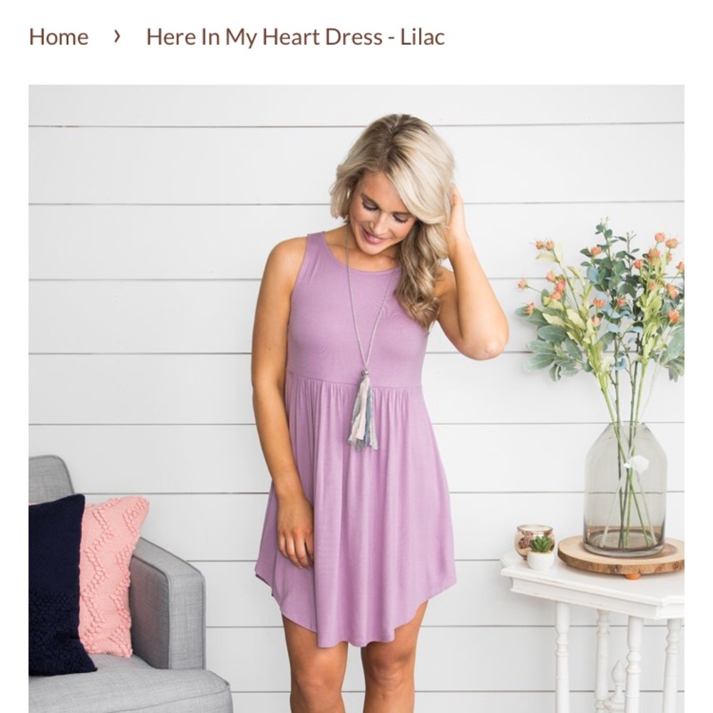 Here in my heart lilac dress small EUC